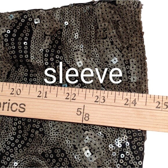 ALEX MARIE Sequin Black Gray Formal  Long-sleeved Top Size M - Picture 3 of 7